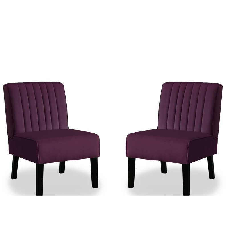 Ensemble de 2 chaises d'appoint Mid Century, Mauve