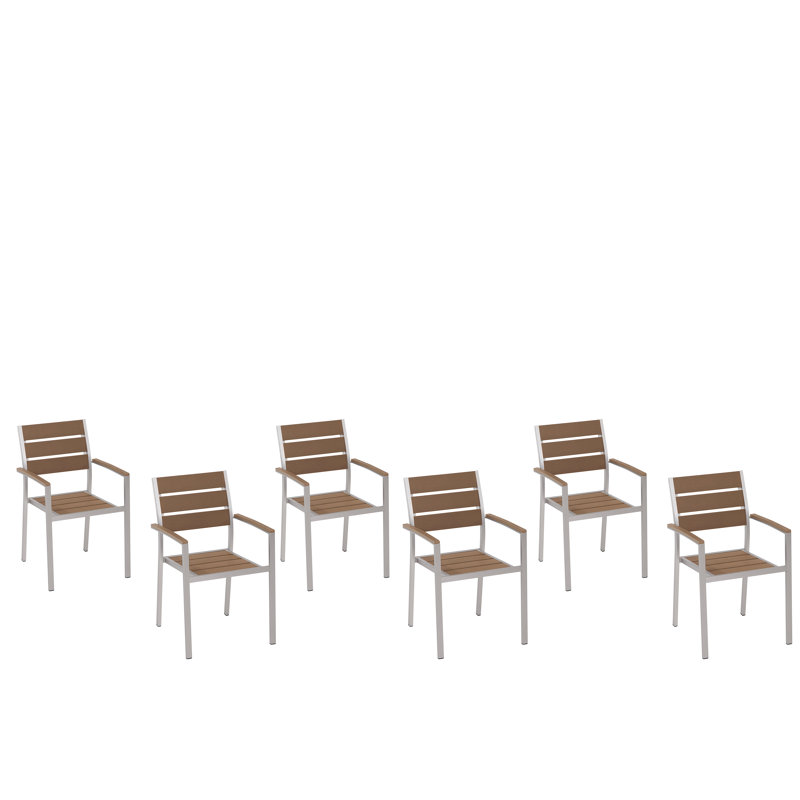 Wolfsburg Stacking Patio Dining Armchair, Silver/Brown