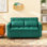 Canapé-lit à accoudoirs carrés en velours de 55 po de large avec dossier inclinable et 2 coussins décoratifs Eiri