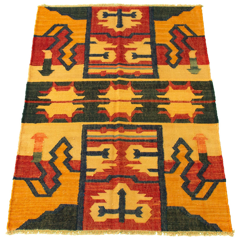 Tapis de zone en laine 4 pi x 6 po one-of-kind main-noué la new age anatolian