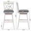 Ensemble de 2 tabourets de bar pivotants à hauteur de comptoir 2 pièces avec pieds en bois d'hévéa-546280848