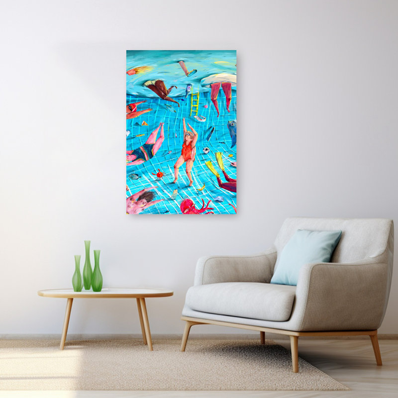 Art mural abstrait surréel, amusant et surréel, 48" H x 32" W