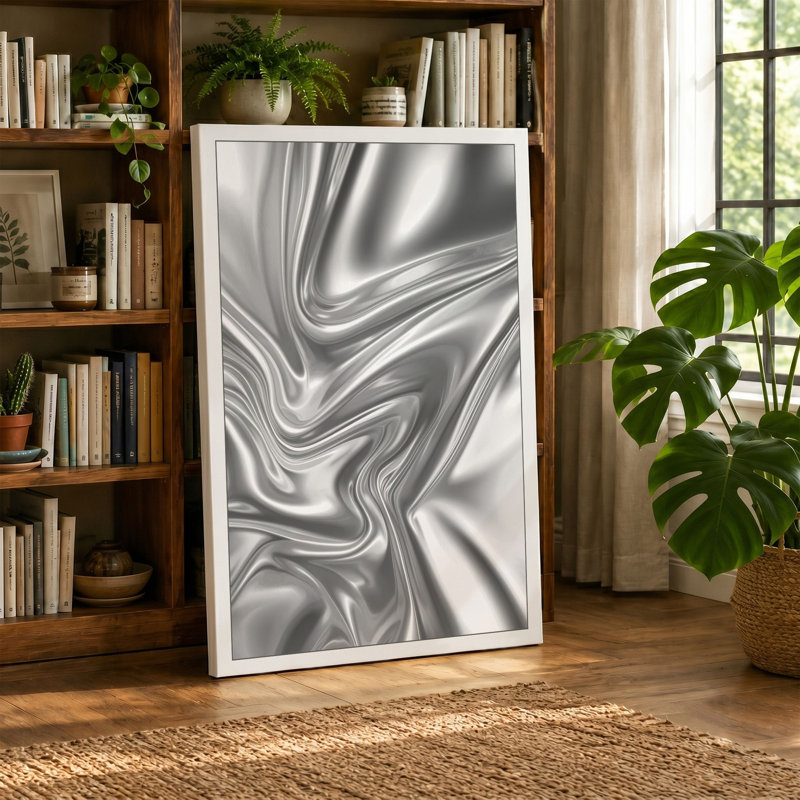 Flowing Forms Minimalist - Wrapped Canvas, 36x24 - 91.4 x 61.0 cm, Sage Border