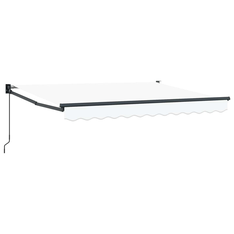 VidaXL 200 D Retractable, White/Black, 250cm W x 200cm D, Solid Color