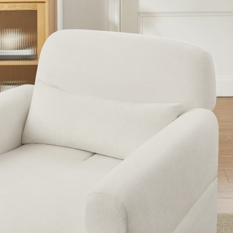 Chaise longue d'intérieur rembourrée 36 po, Blanc