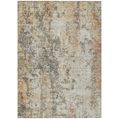 Kheira Orange Washable Indoor-Outdoor Rug - 