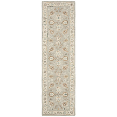 Desmondia Handmade Wool Aqua/Ivory Rug