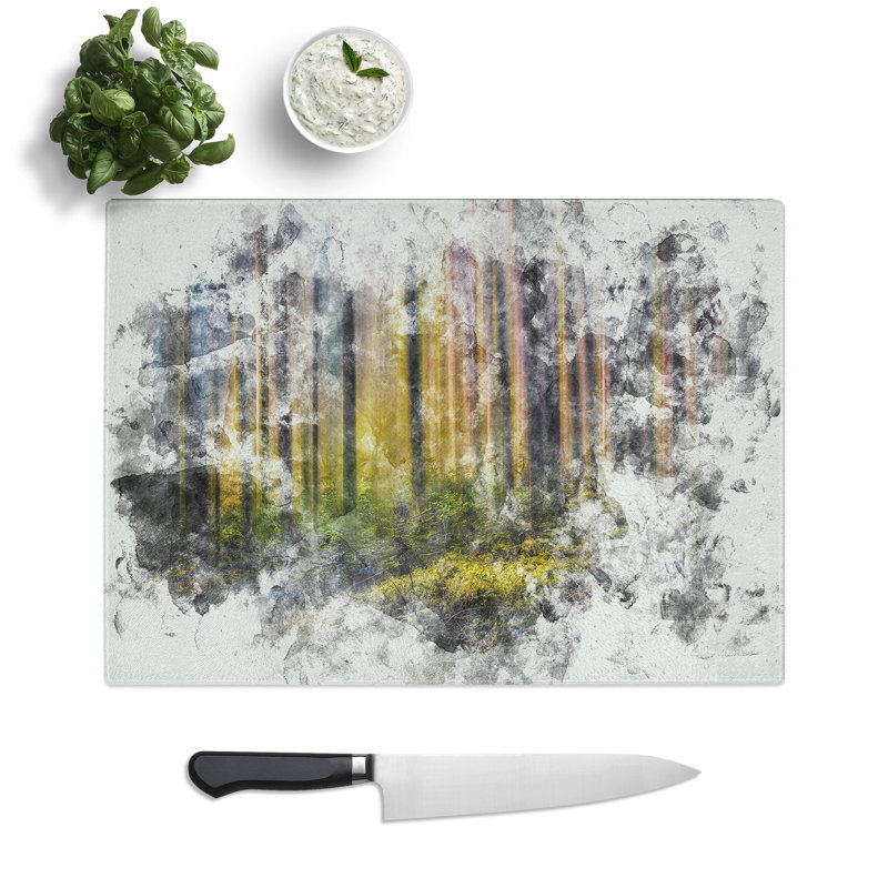Tempered Glass Forest Dreams Chopping Board, 20 cm x 28.5 cm