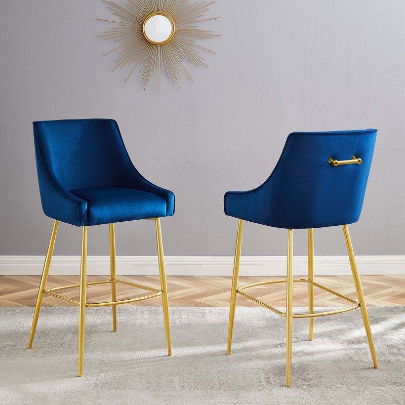 Modway Discern Bar Stools - Set of 2, Navy, Counter Stool (25.5" Seat Height)