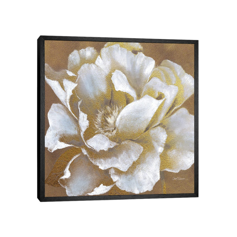 Golden Bloom II by Carol Robinson - Print on Canvas, 45.72 cm H x 45.72 cm W, Black Framed Canvas