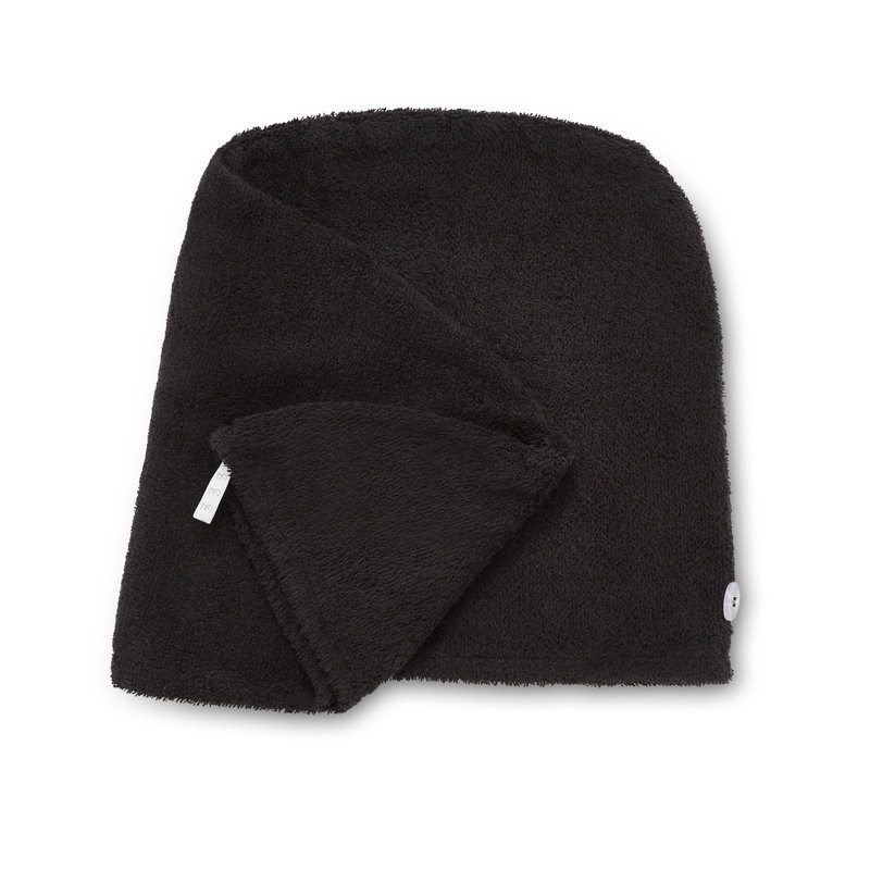 Quick Dry Cotton Turbie Head Towel, Black