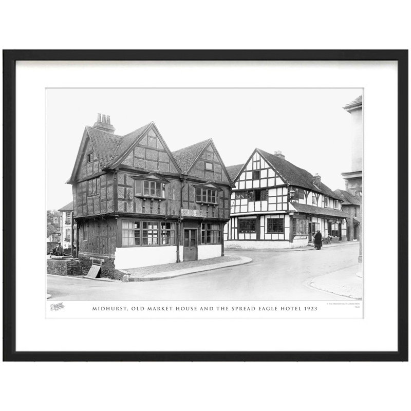Midhurst, Old Market House and the Spread Eagle Hotel 1923 1 Piece Single Picture Frame Wall Art, 60cm H x 80cm W x 2.3cm D