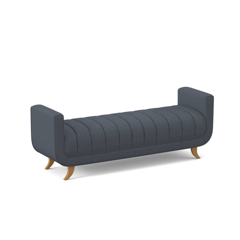 Salon Upholstered Bench, Amber, White Caps Fog