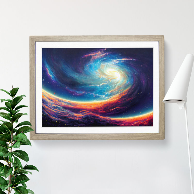 Galaxy Vol.2 - Single Picture Frame Print, Oak Framed, 46cm H x 64cm W x 2cm D