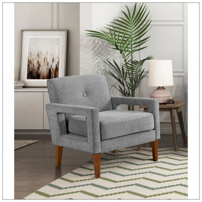 Fauteuil confortable avec revêtement avancé et pieds robustes pour la détente