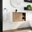 Meuble-lavabo de 30 po avec lavabo en céramique. Fixé au mur. Porte à fermeture en douceur. Apparence moderne en chêne imitation. Contreplaqué 30 po. Aspect chêne. Base