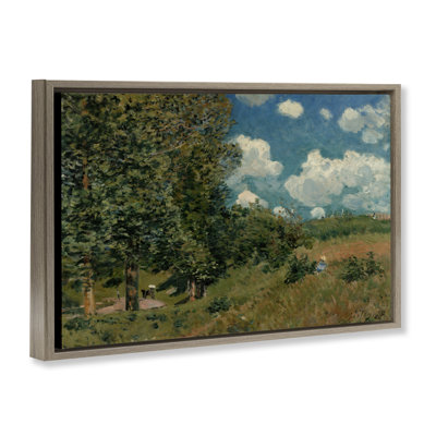 Toile flottante encadrée classique "Classic Cloudy Landscape" par Alfred Sisley