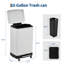 Poubelle de cuisine en acier inoxydable 16 gallons / 60 L avec seau intérieur amovible et roues, pour la maison-126081466