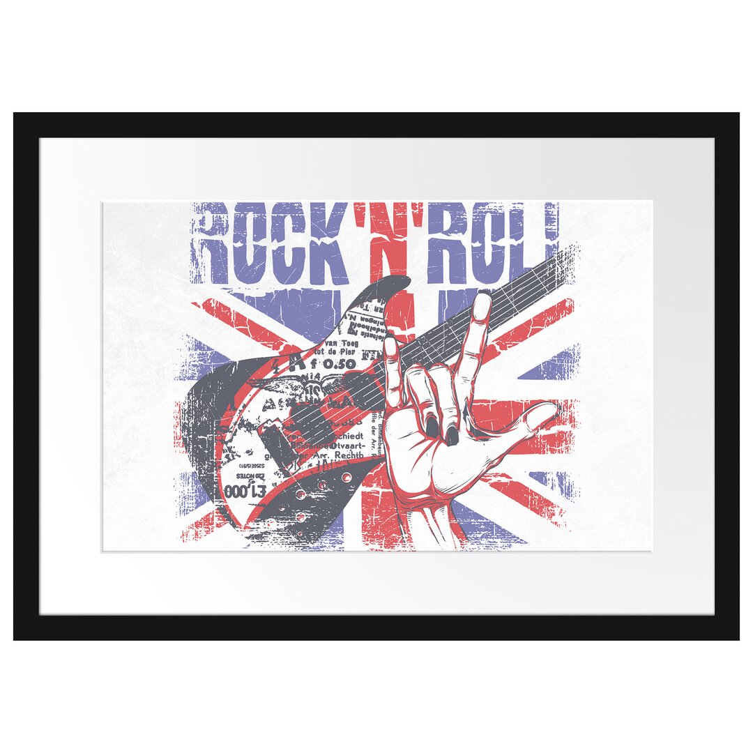 Gerahmtes Poster Rock N Roll Light