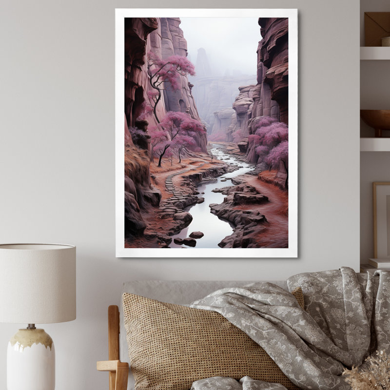 Impression sur toile «S tabac Purple Canyon Endless Journey», H 20 po x l 12 po x P 1 po, Cadre photo blanc