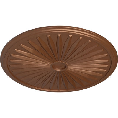 Endurathane Leandros Ceiling Medallion, 33 1/8"OD x 3 1/2"ID x 1 3/8"P (Fits Canopies up to 5"), Hand-Painted Polished Copper Finish