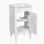 Meuble-lavabo moderne de 18 po avec lavabo, meuble de rangement avec porte, autoportant pour petit espace, lavabo simple, tablette réglable, blanc