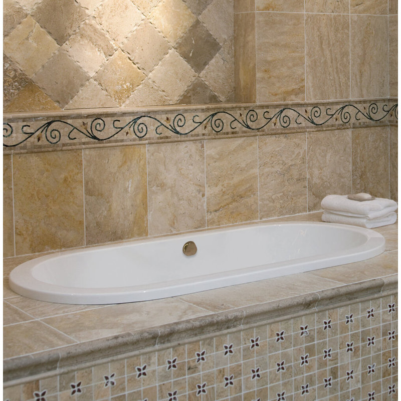 Elle 66'' L Bathtub, White, Polished Nickel