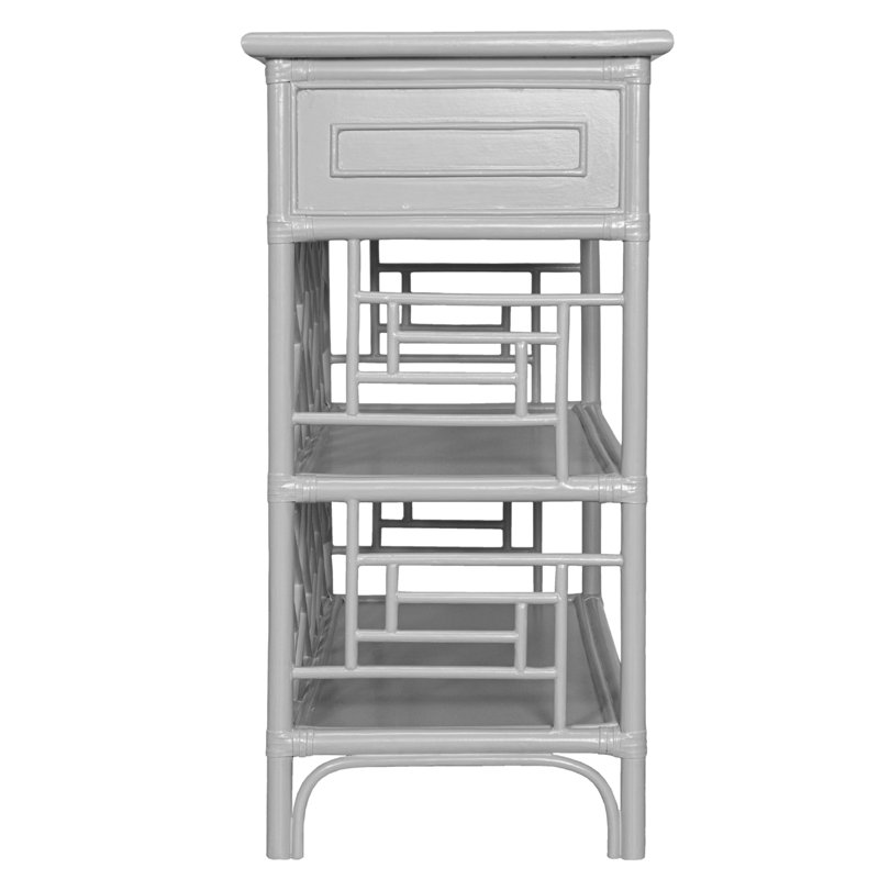 Chippendale End Table, Light Gray