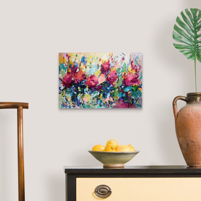 «The Garden at Naples» par Amira Rahim - reproduction d'art, H 12 po x l 18 po x P 1,25 po, Toile tendue
