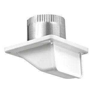 Lambro® 4-In. Plastic Under Eave Vent With Weather Damper & Tail Pipe, White, 143WTP