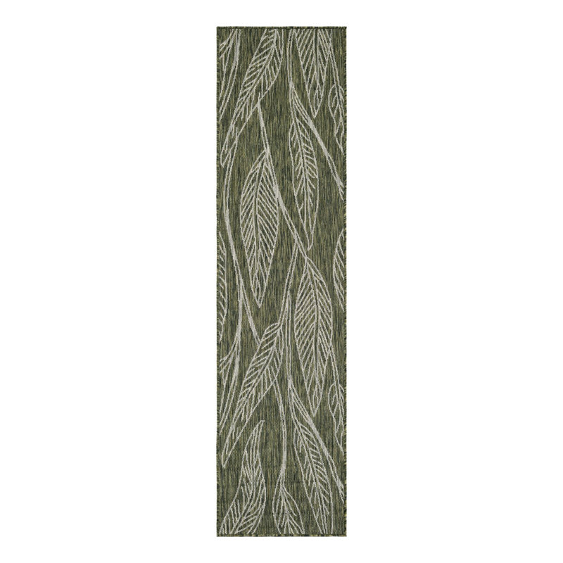 Zenon Floral Green/Gray Indoor / Outdoor Area Rug, Square 7'10"