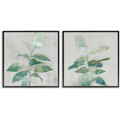 Ensemble de 2 giclées encadrées Rustic Minimal Blooms, design par Alex Black