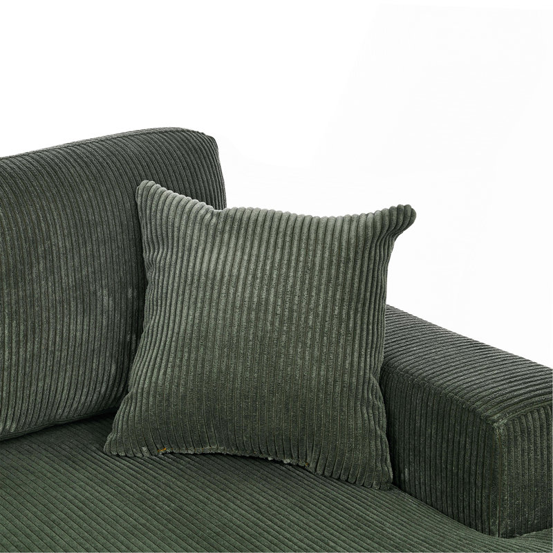 Canapé modulaire 3 pièces en velours côtelé 3 pièces, Velours côtelé vert