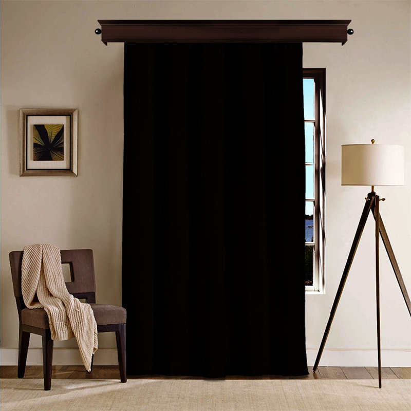 Rideau en polyester Dursunbey, Noir