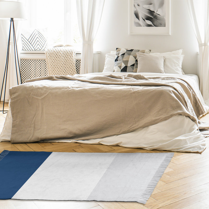 Tapis à rayures bleu marine/blanc/gris Houston, Oui
