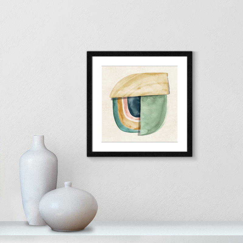 Louella Shape Form II by Emma Peal - Picture Frame Print, 18.25" H x 18.25" W x 0.75" D, Black Wood Grain