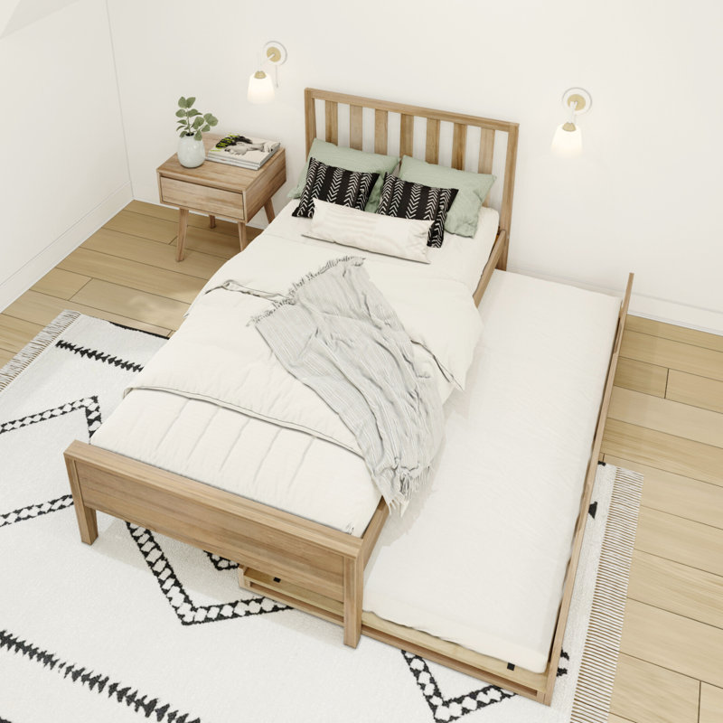 Brubaker Kids Platform with Trundle, Twin, Blonde