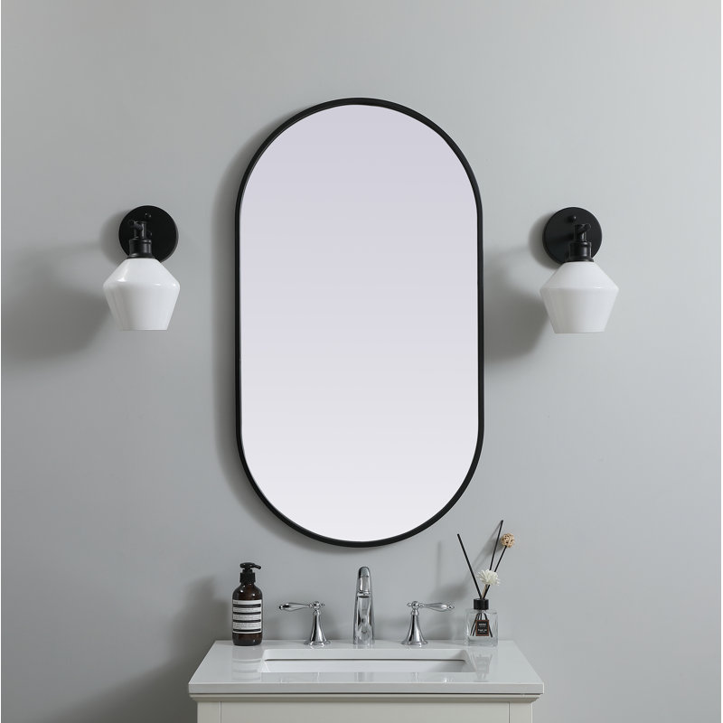 Miroir mural Sabine, Noir, 36 po x 20 po