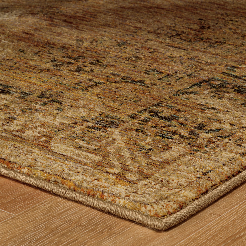 Tapis oriental brun tissé à la machine 2 pi x 3 pi résistant aux taches, Rectangle 3 pi x 5 pi
