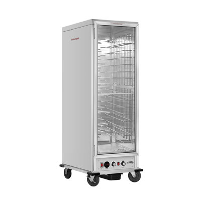 33 in. Commercial Insulated Heated Holding/Proofing Cabinet with Glass Door and Wire Racks in Silver (KM-CHP36-WIGL)