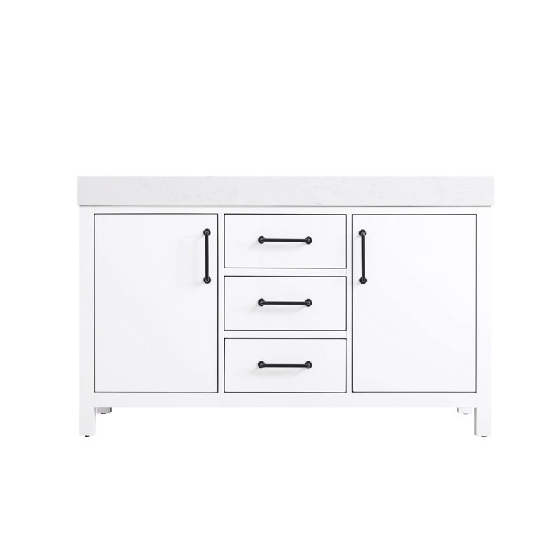 Meuble-lavabo double 54 po_Traditional_VF60654, Blanc