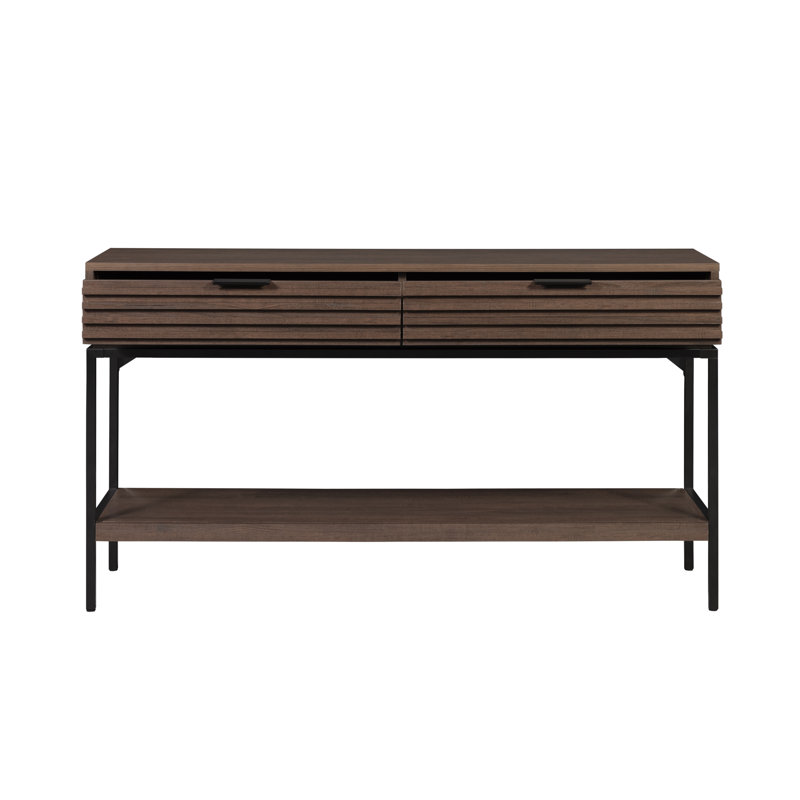 Console Table W/2 Drawers Brown 55x16x30