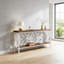 Table basse élégante, canapé de style nordique, console à 2 niveaux