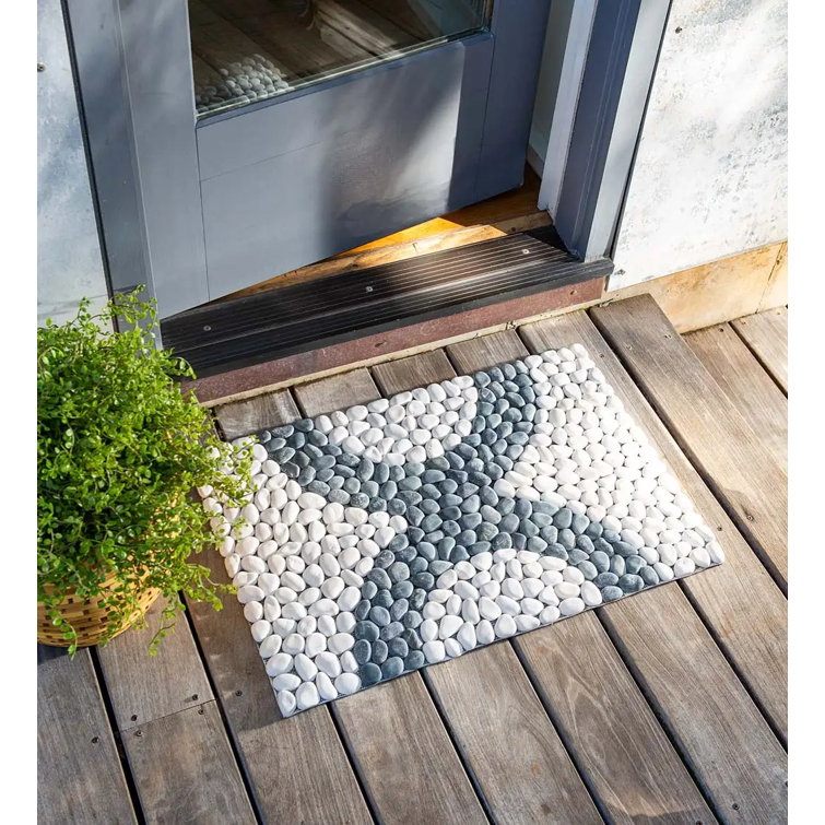 VivaTerra River Rock Floor Mat - White