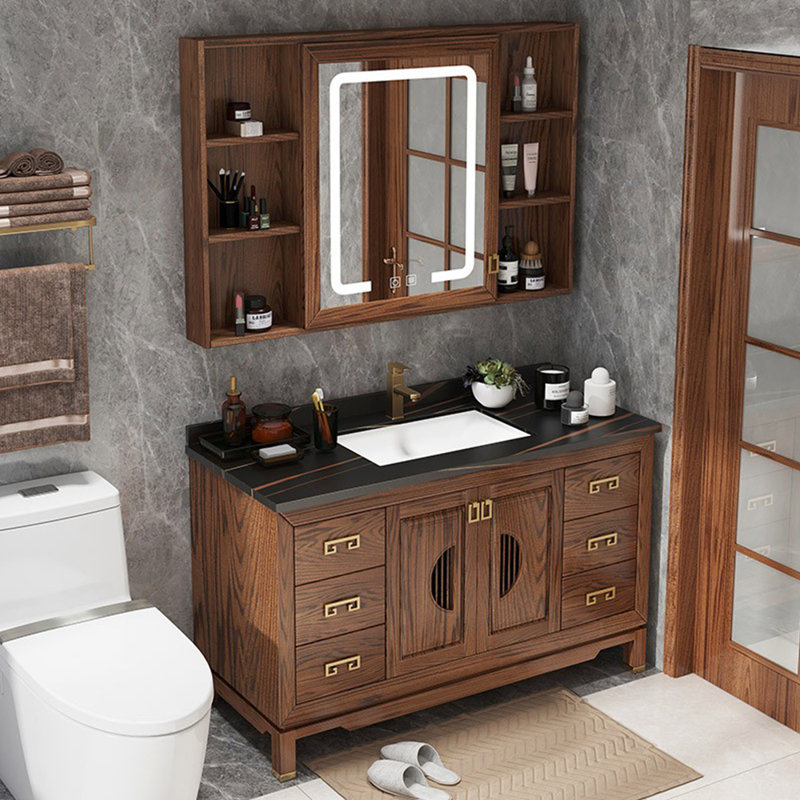 Armoire de salle de bain rétro chinoise haut de gamme, L 47,2 po