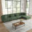 Seemab 5 - Piece Upholstered Green Corduroy Modular Sectional with Pillow Back and Removable Ottoman-109448925