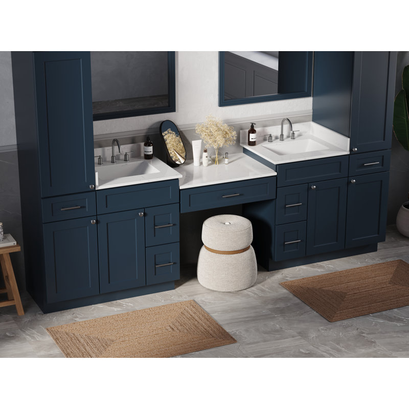 Meuble-lavabo double 108 po Disar, Bleu