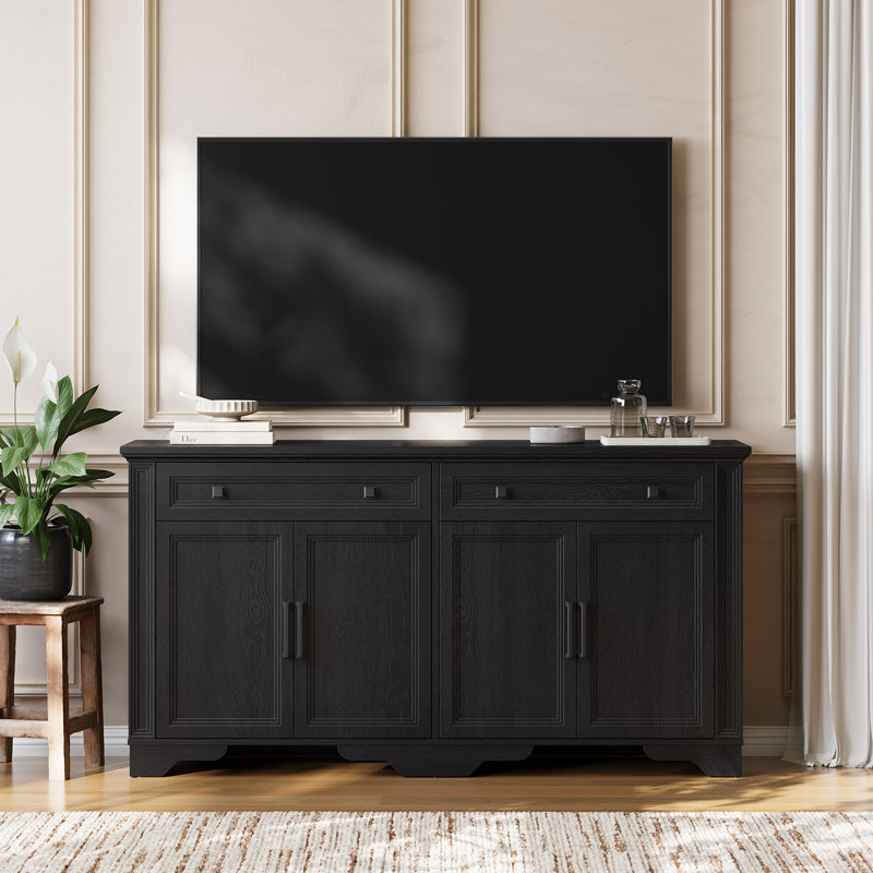 63" Sideboard Buffet Cabinet With 2 Large Drawers & Cabinets, Retro Style Sideboard With Adjustable Shelves For Dining Room, Living Room