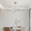 Lustre moderne 48 po à DEL à 3 branches géométriques, suspension réglable, finition en métal lisse pour la salle à manger, le salon et le bureau