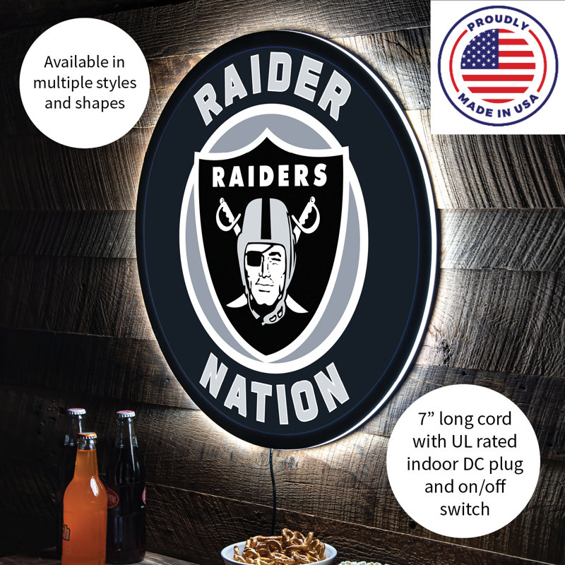 Plaque murale lumineuse NFL, Raiders de Las Vegas